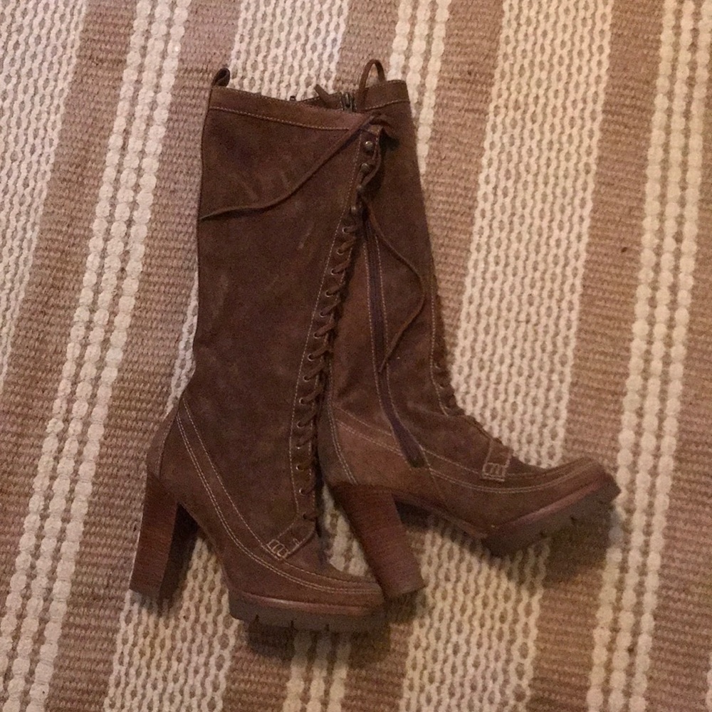 Michael Kors suede tie up boots